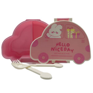 Pink Car-Shaped Lunch Box for Kids