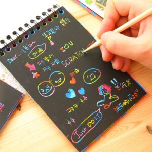 Rainbow Scratch Paper Note Pad Magic Doodle Notebook