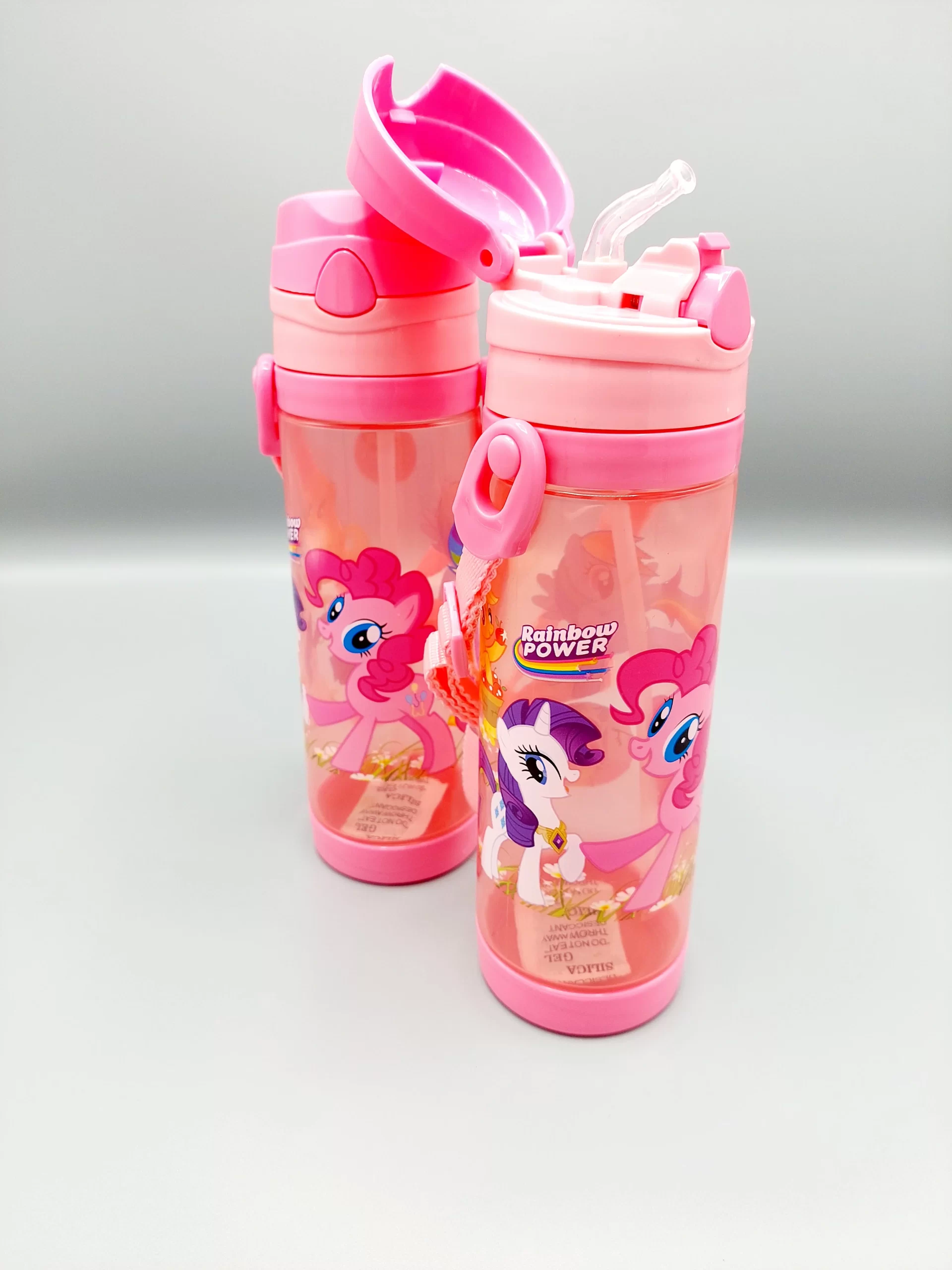 Little Pony BPA Free Plastic Water Bottle Sipper With Straw Push lock System For Girls