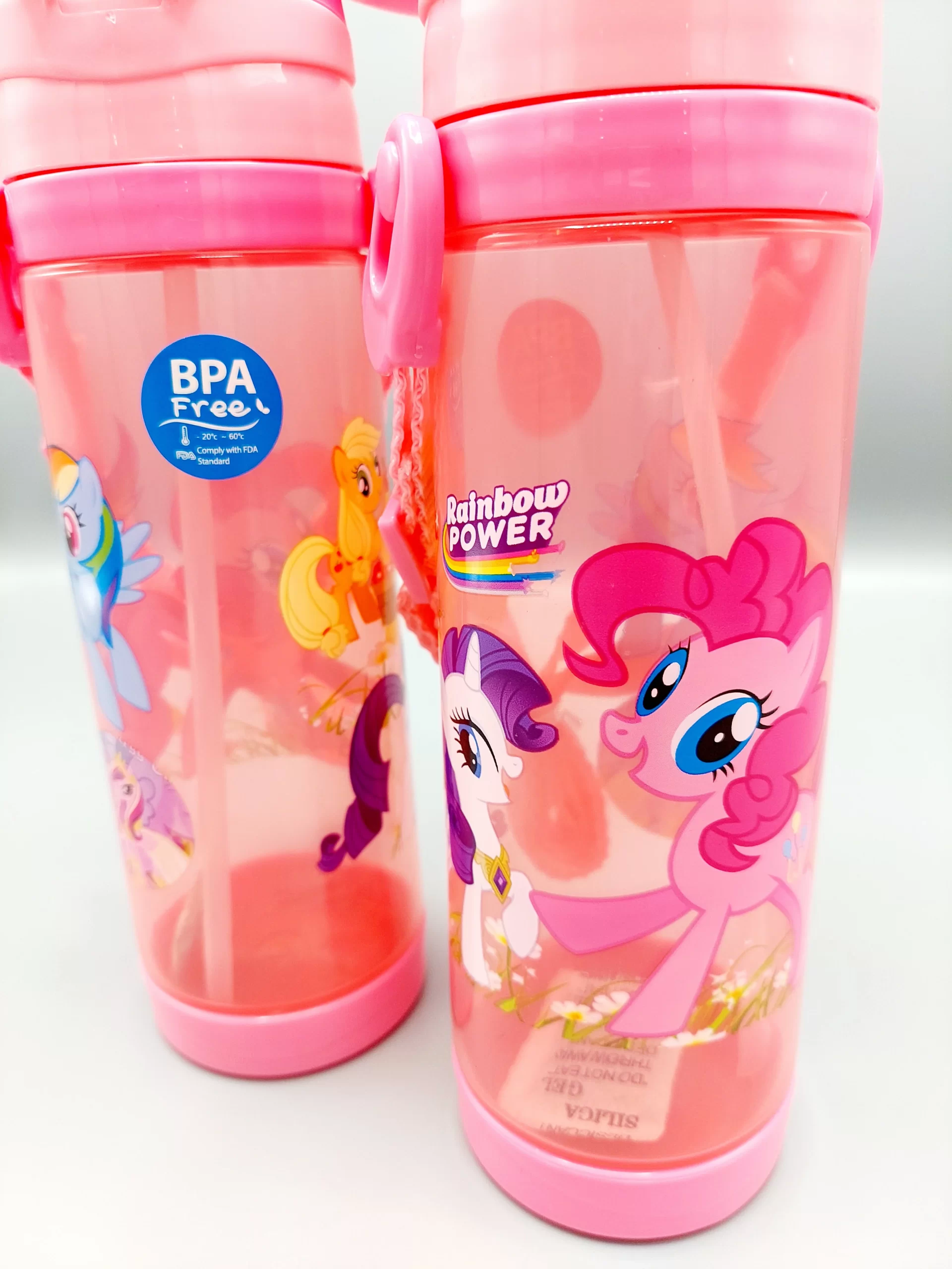 Little Pony BPA Free Plastic Water Bottle Sipper With Straw Push lock System For Girls - Image 2