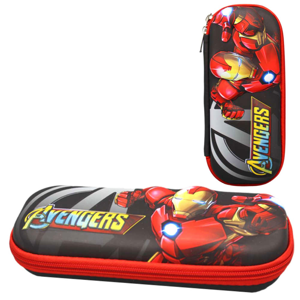 3D Embossed Avengers Stationery Pouch EVA Pencil Case Cool Marvels Accessories Storage Pouch For Kids
