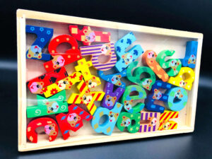 Wooden Colorful Small Alphabet a-z Board | Alphabetic illustration | Educational Toys for Montessori Kids
