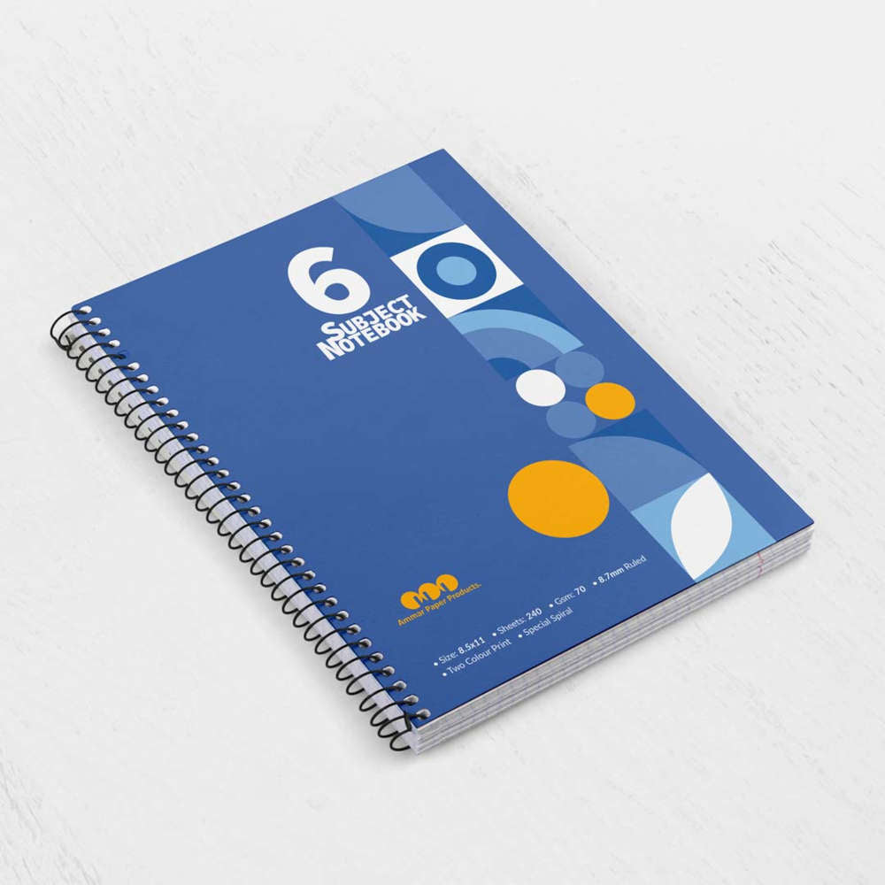 6 Subject Notebook Spiral Binding A4 For School And Collage Students