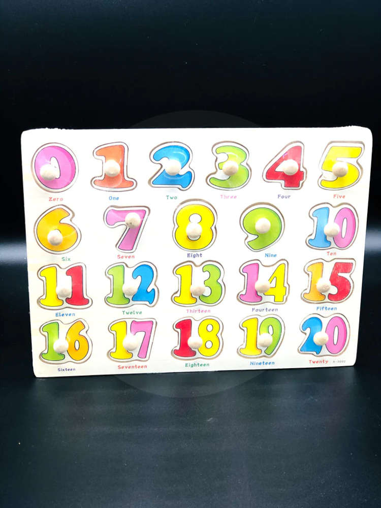 Wooden Colorful Numbers Clip Support Board |Wooden Board 1-20 | Educational Toys for Montessori Kids