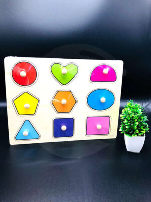 Colorful Wooden Shapes Clip Support Board | Geometrical Shapes illustration | Educational Toys for Montessori Kidst