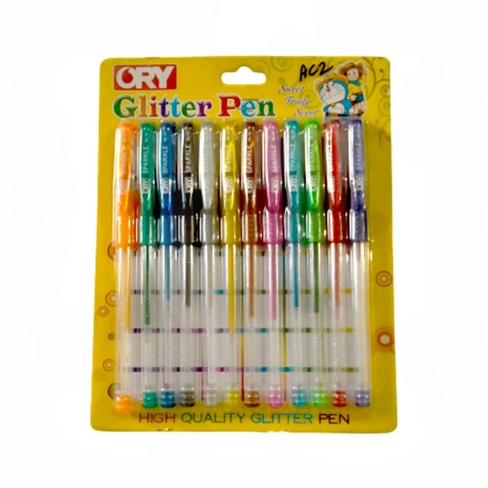 Glitter Pen Set of 12 Colors | Gel Glitter Pen