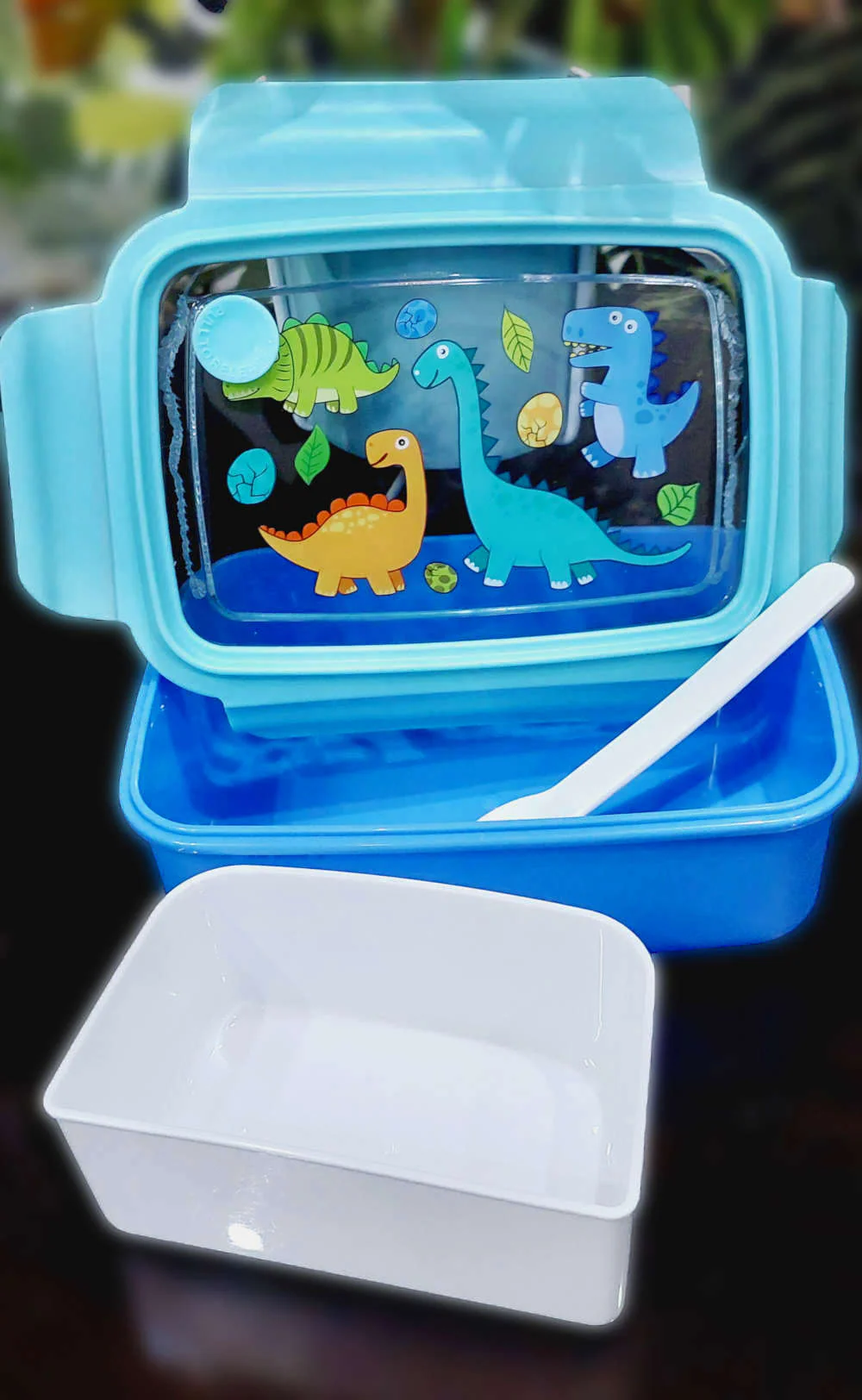 Cute Dinosaur Lunch Box For Kids High Quality BPA Free Plastic Food Container For School - Image 2