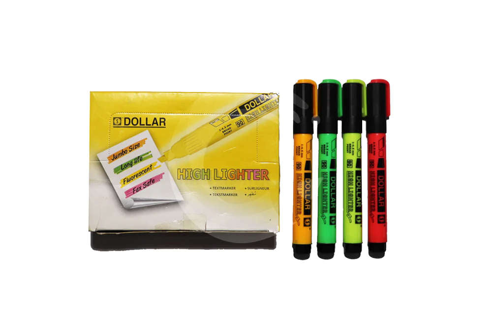 Dollar Highlighter Neon HSL Red, Green, Yellow, Orange