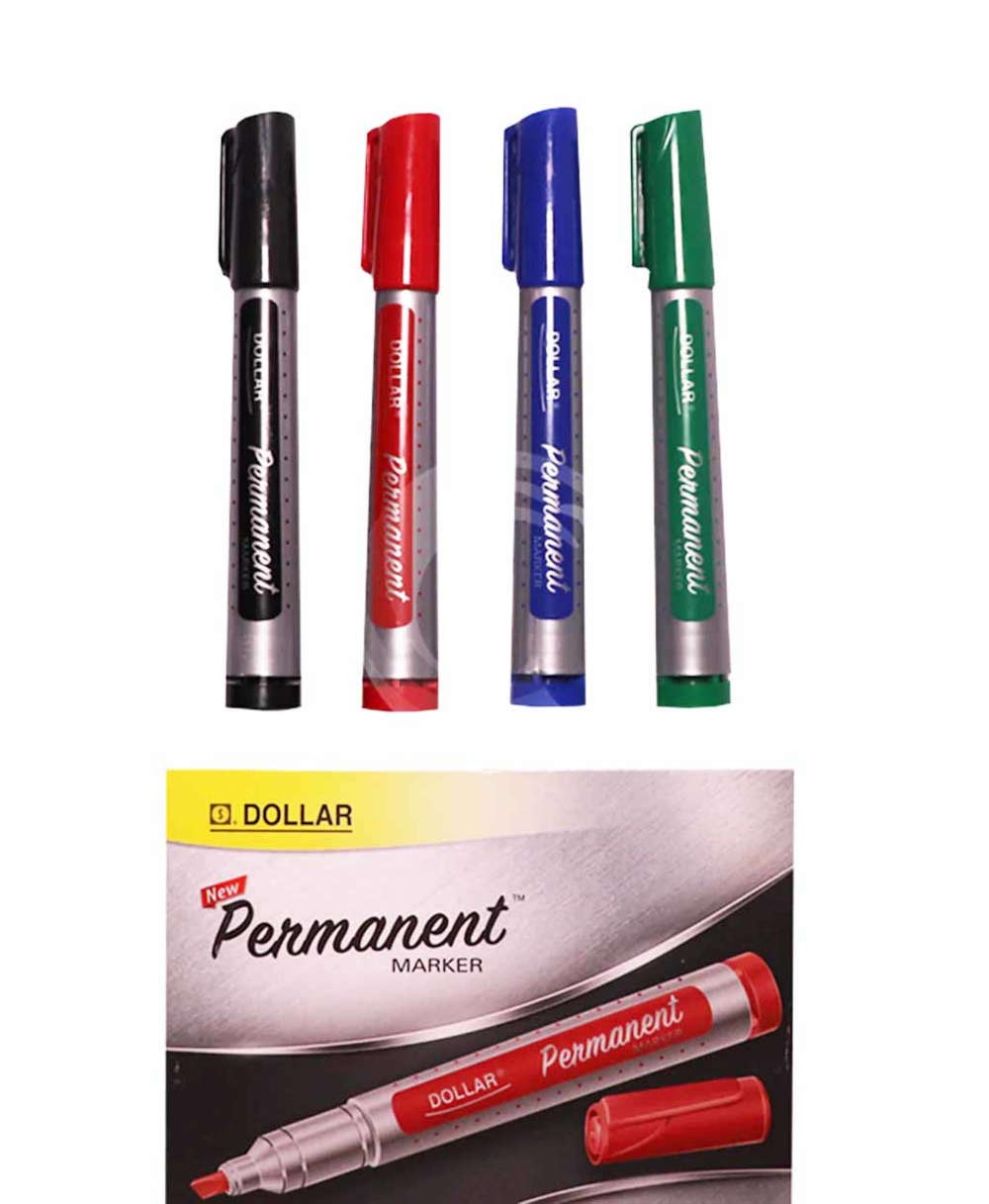 Dollar Permanent Marker Round Tip Red Blue Black Green Color