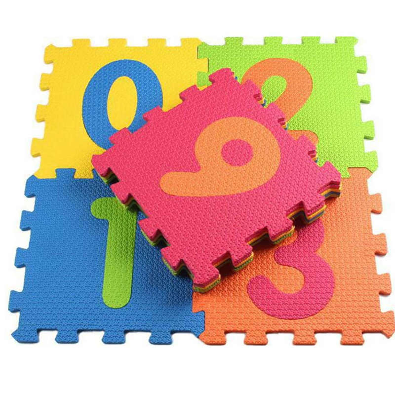 Numbers Puzzle Foaming Playing Mat For Kids - Interlocking Foaming Floor Blocks Tiles Set Of 36 PCS