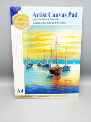 Keep Smiling Artist Canvas Pad Acrylic Gesso Primed A4 Size 22.9 x 30.5cm (10 Sheets)