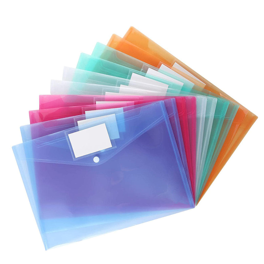 Clear Bag Fine Quality Transparent Bag with Button Document Holder Poly Case