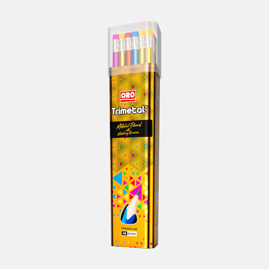 ORO Trimetal Lead Pencil Metal Jar 24 Pcs, School Stationery For Kids & Teachers