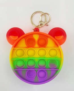 Pop It Figit kids Toy popit key chain with zip small pouch import Quality bubble squeeze