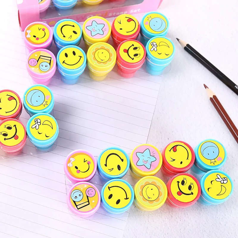 Cartoon Smile Stamps Silly Face Stamp For Kids