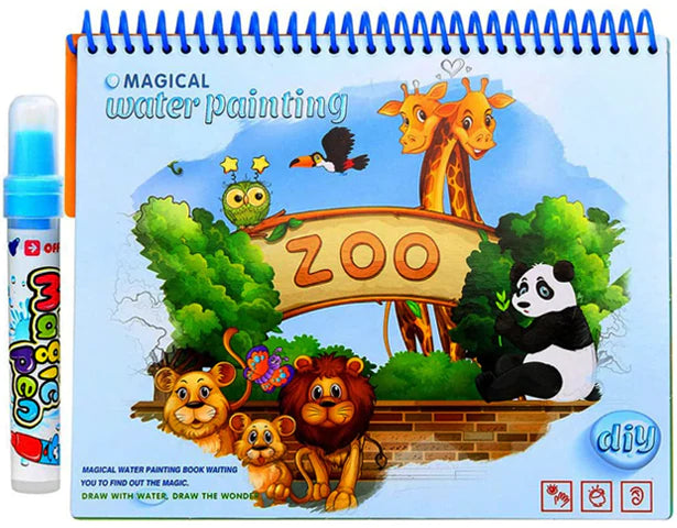 Magic Water Drawing Book Coloring Doodle Reusable Activity Book for kids
