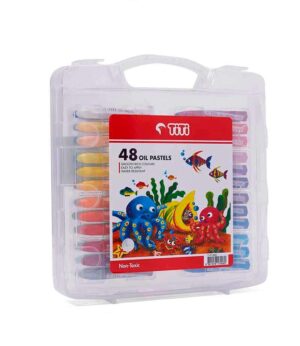 Titi Crayon Color 48 Pcs Pack, Non-Toxic Oil Pastel Crayon Sticks with Plastic Carry Case