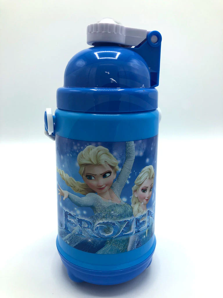 Trendy Frozen Dark Blue Patterned Water Bottle | Kids Stylish Vacuum Cup