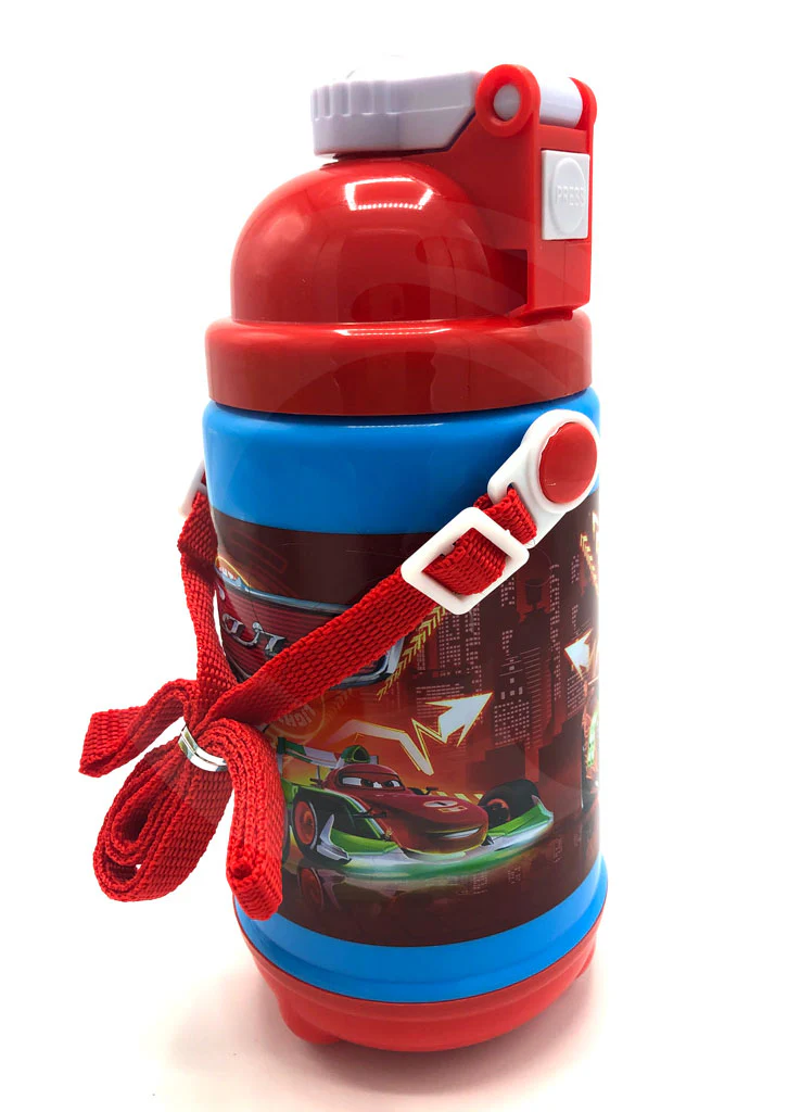 Trendy Cars Red and Blue Patterned Water Bottle | Kids Stylish Vacuum Cup - Image 2