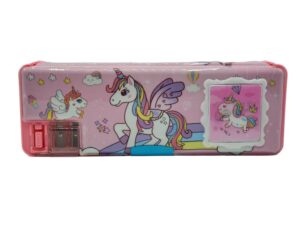 Pink Unicorn Magnetic Calculator Geometry Box For Girls