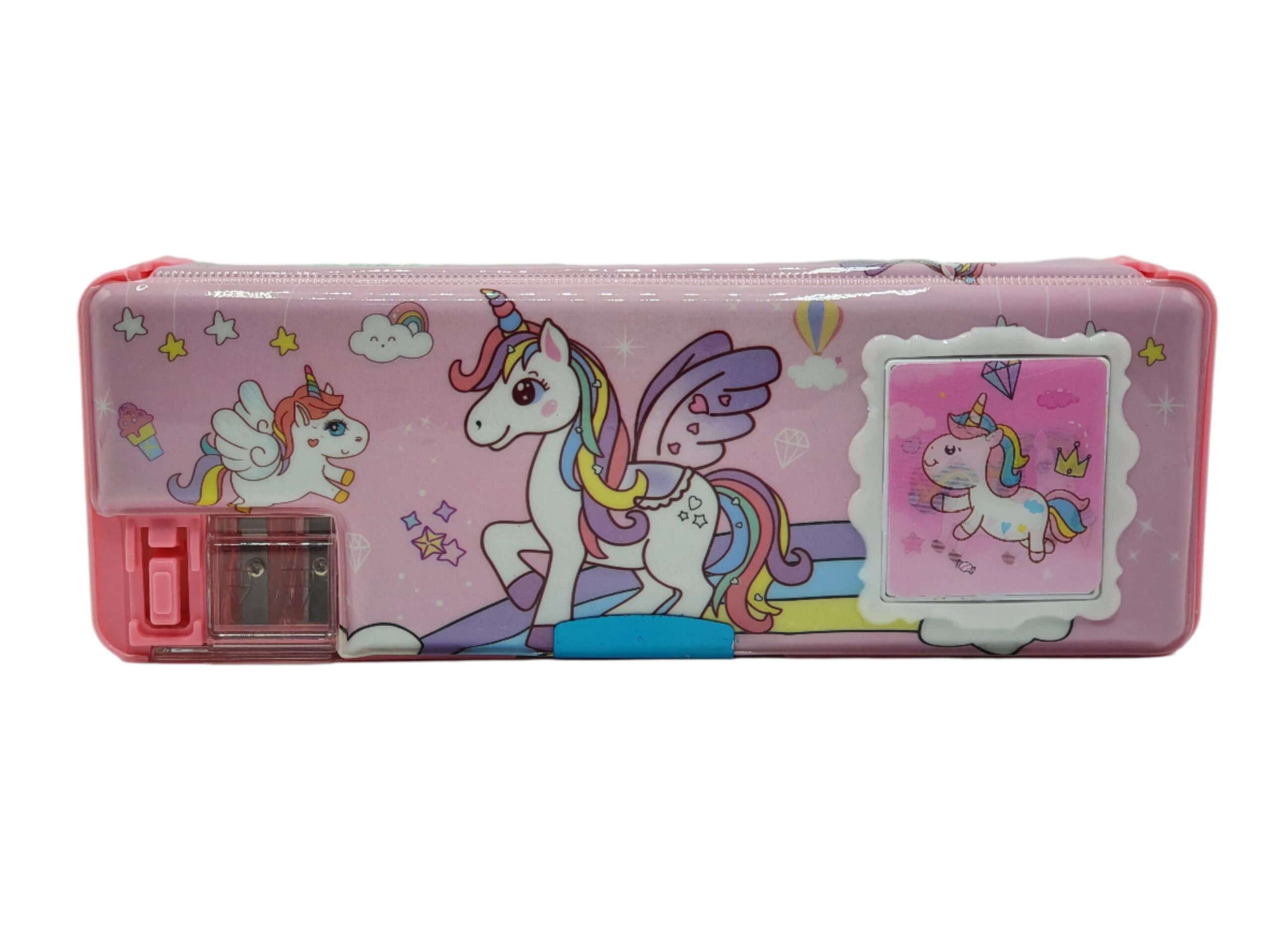Pink Unicorn Magnetic Calculator Geometry Box For Girls