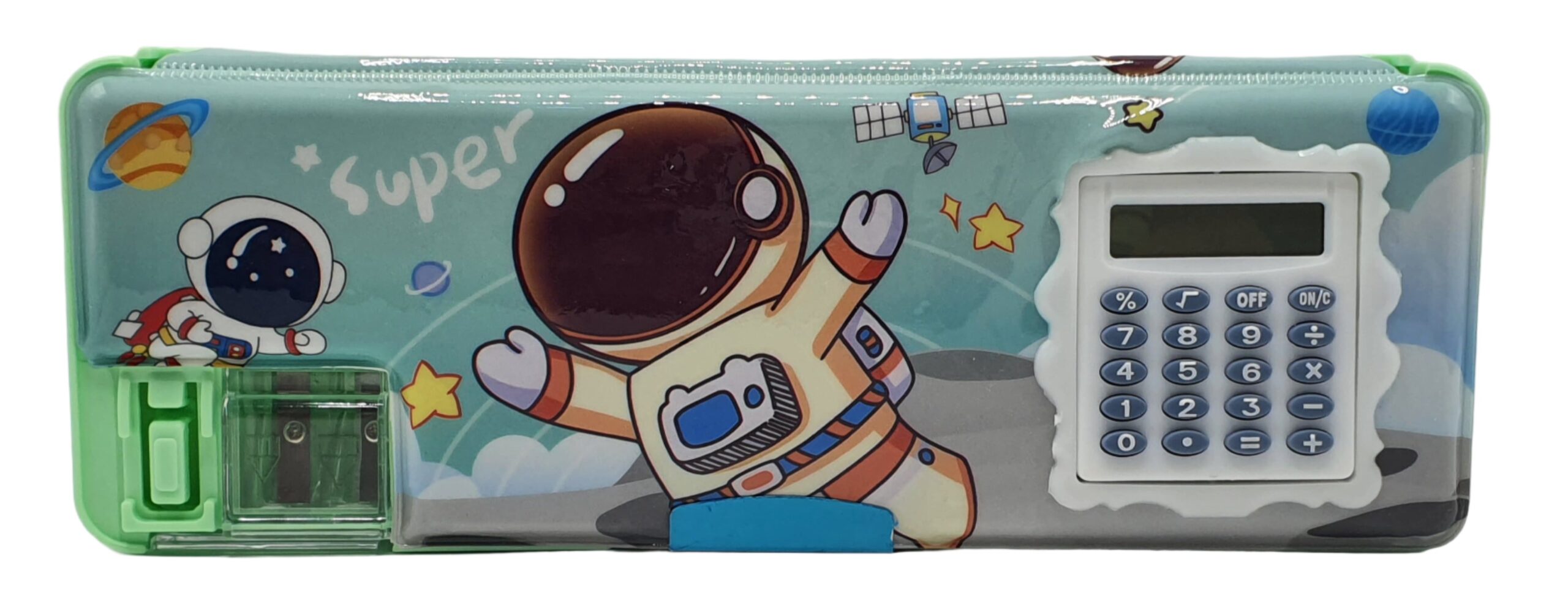 Green Spaceman Magnetic Calculator Geometry Box For Boys
