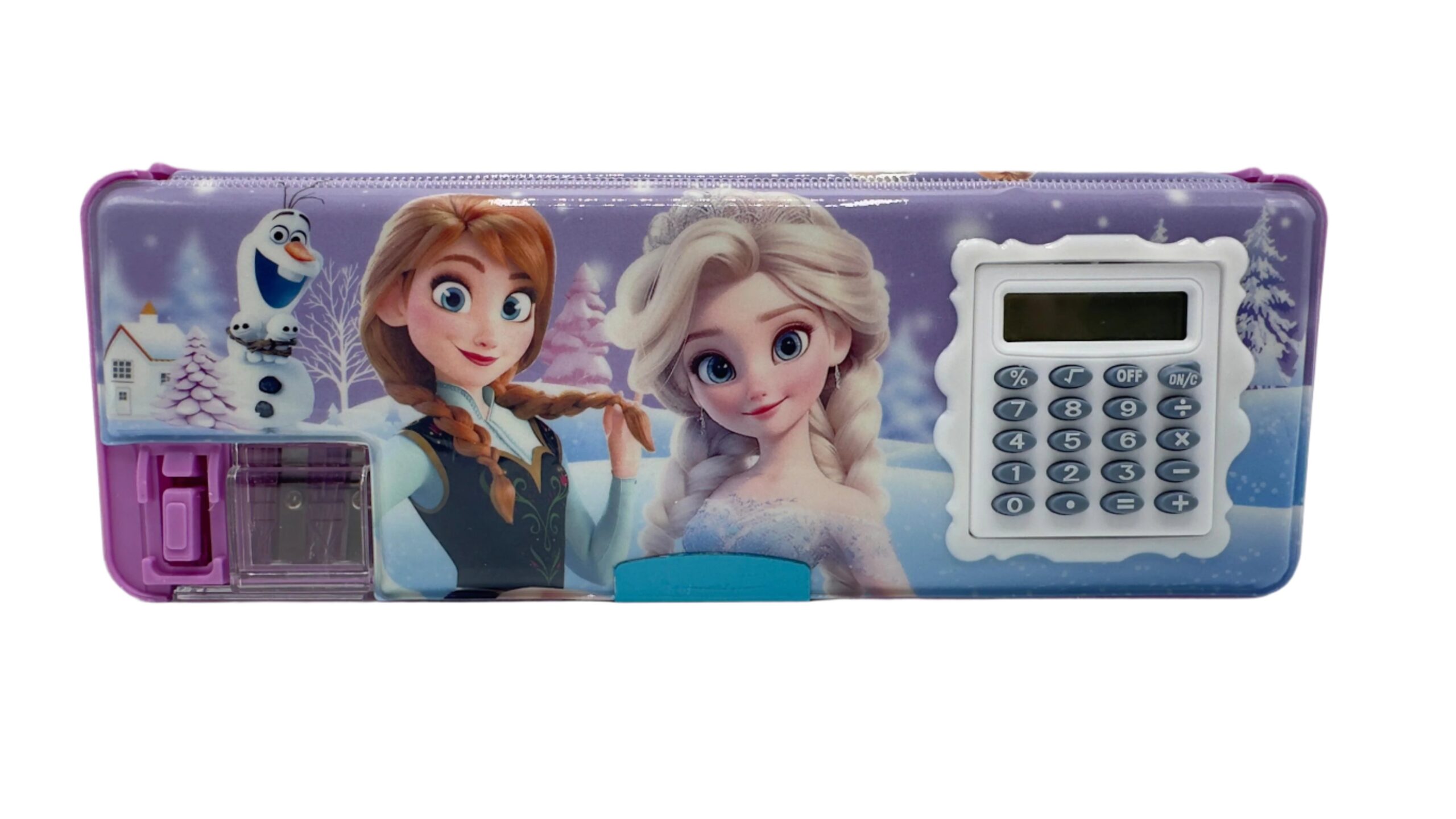 Purple Frozen Magnetic Calculator Geometry Box For Girls