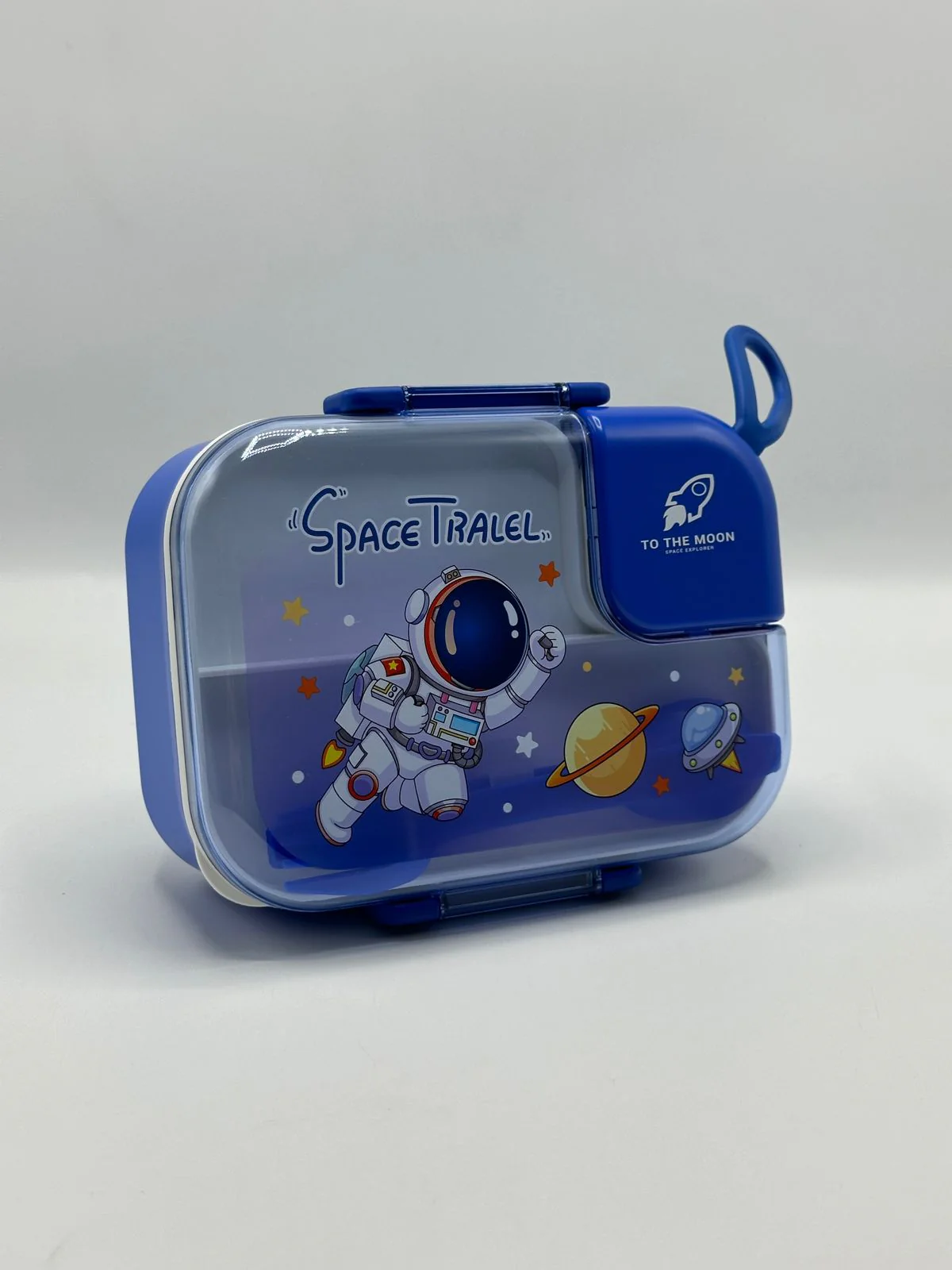 Space Tralel Rectangle Lunch Box With Spoon And Fork High Quality Plastic, Food-Safe Materials