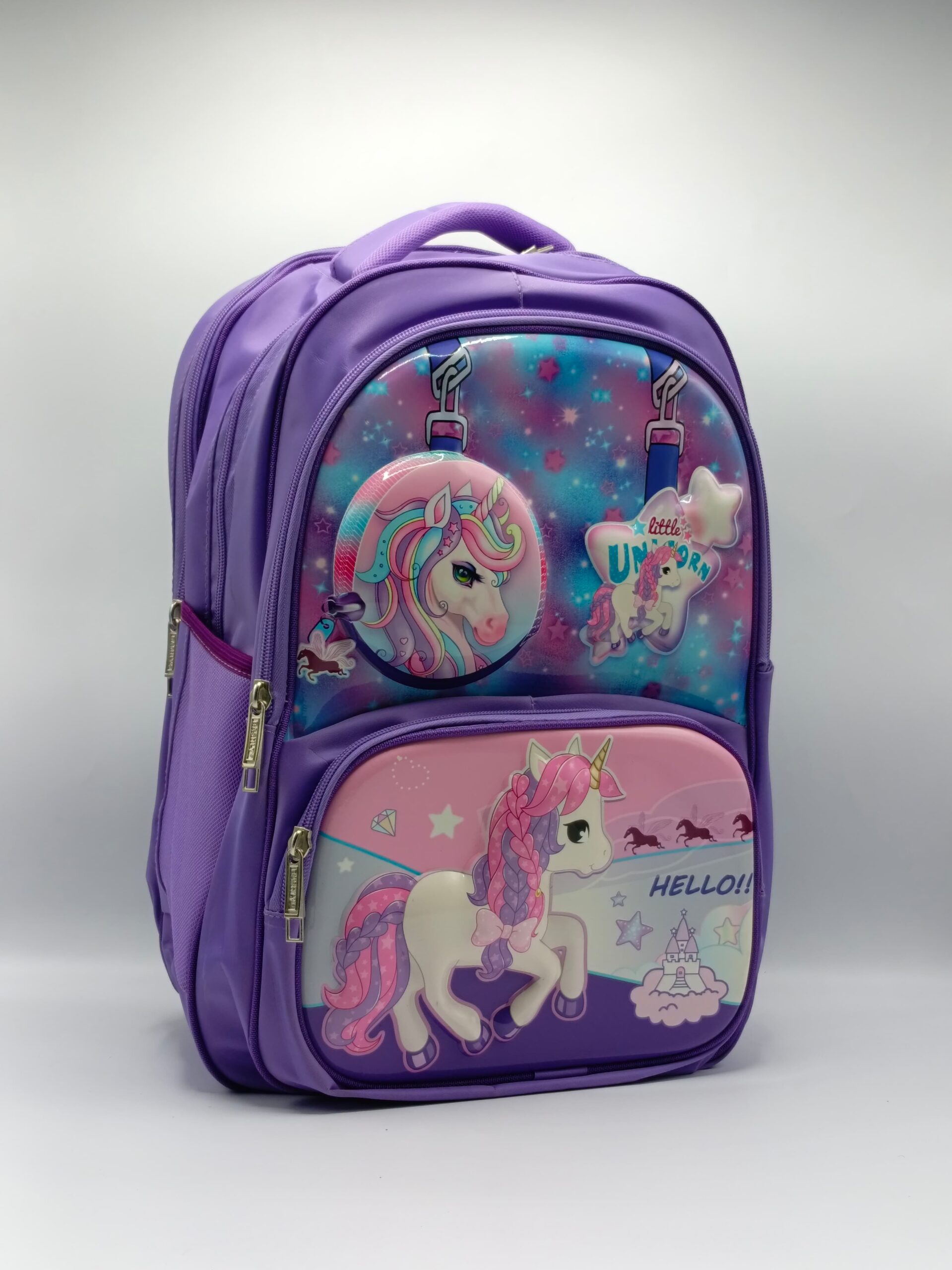 Magical Unicorn Backpack for Girls, Stylish & Waterproof Purple School Bag