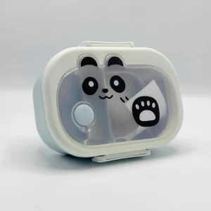 Cute Cartoon Panda 2 Compartments Lunch Box Food Box Stainless Steel with Airtight Lid