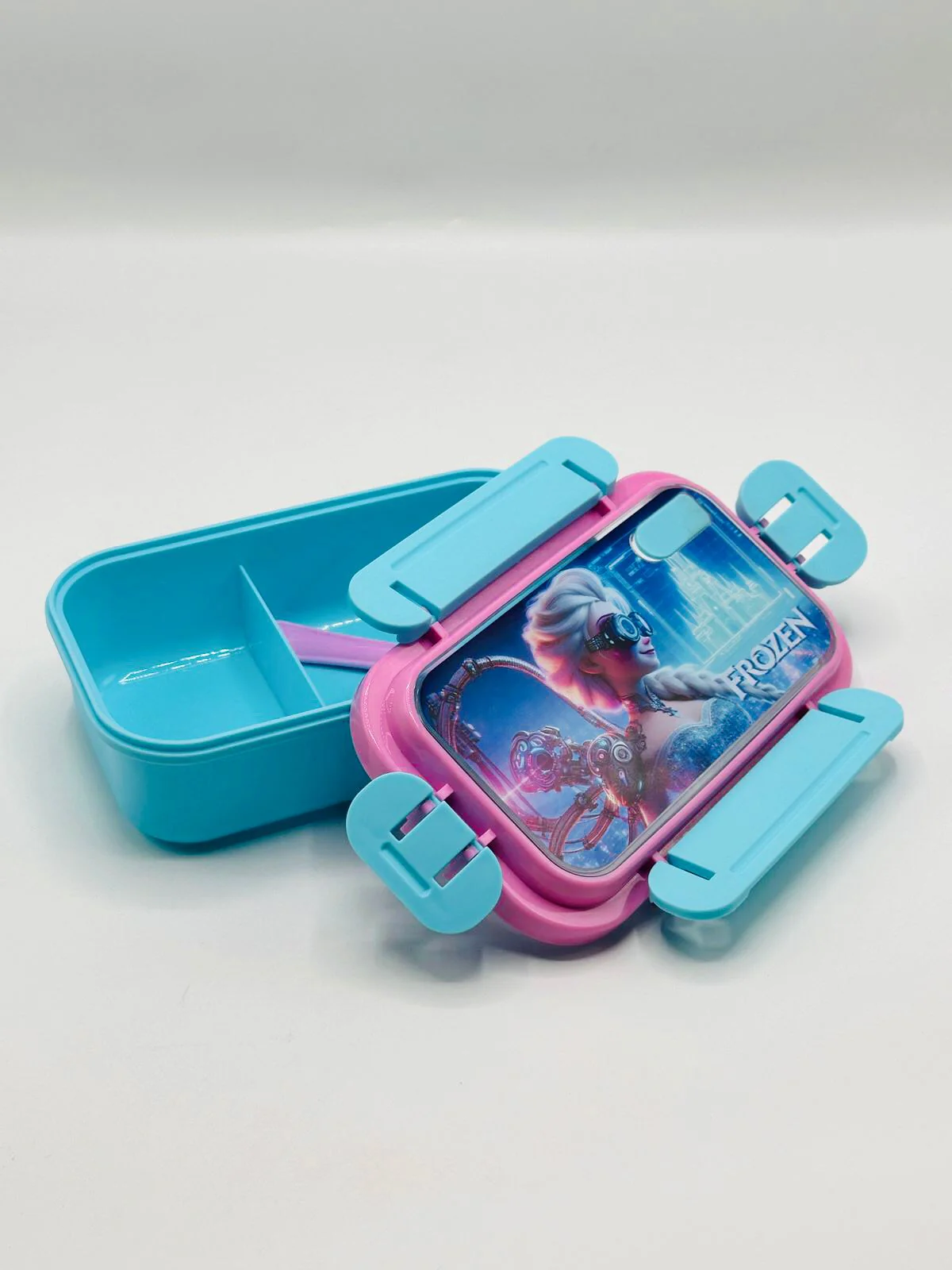 Frozen Plastic Lunch Box High Quality BPA Free Food Container Two Section Lunch Box for Girls - Image 3