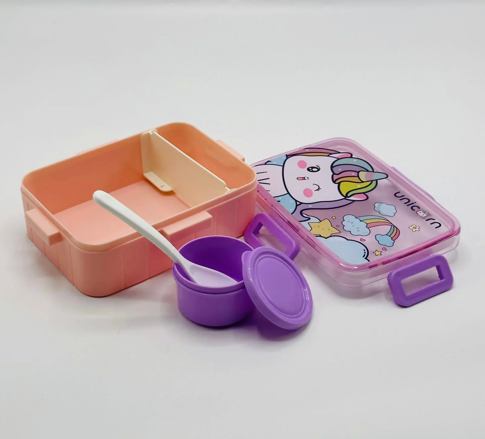 Unicorn Plastic Lunch Box for Girls – Leakproof & BPA-Free Food Container - Image 2
