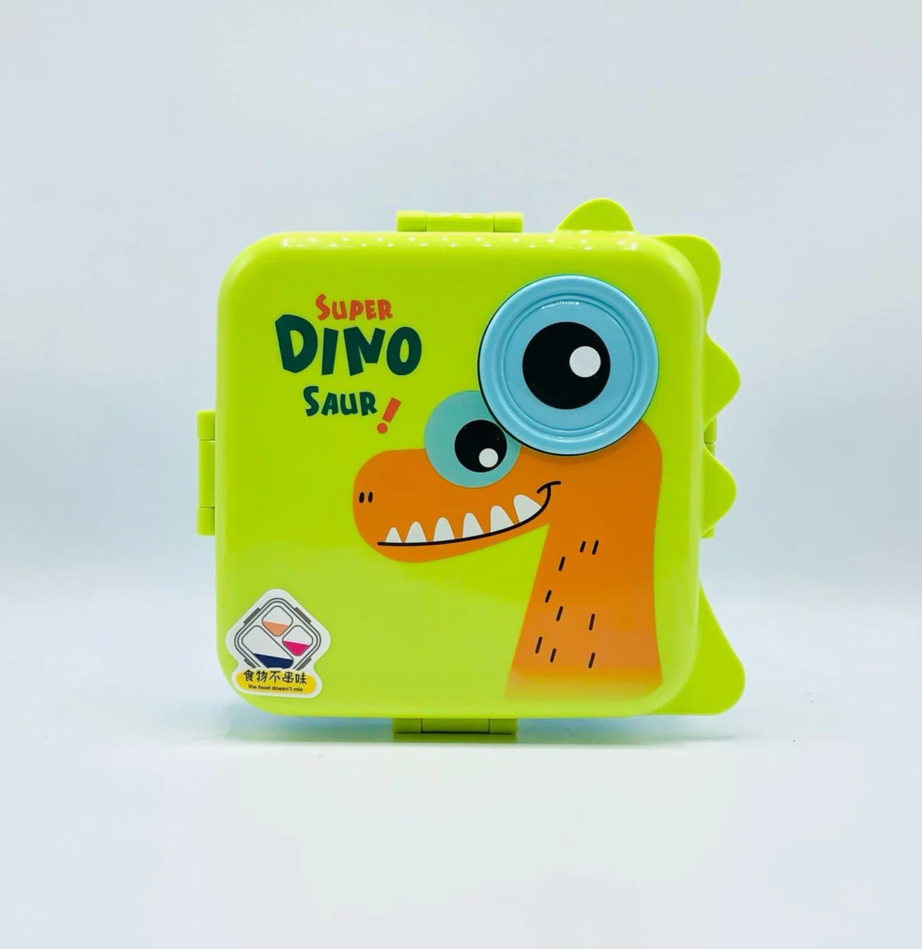 Super Dyno Saur Plastic Lunch Box High Quality Food Container Three Section Kids Lunch Box