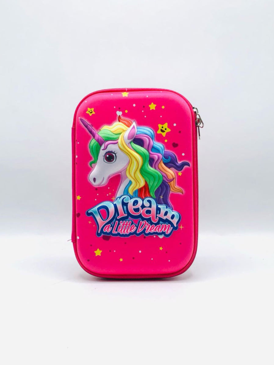 3D Unicorn Pencil Case for Girls – Hard Shell Fiber Pouch