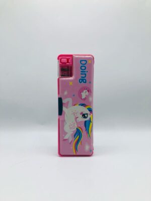 Pink Unicorn Double‑Sided Magnetic Geometry Box with Dual Sharpener