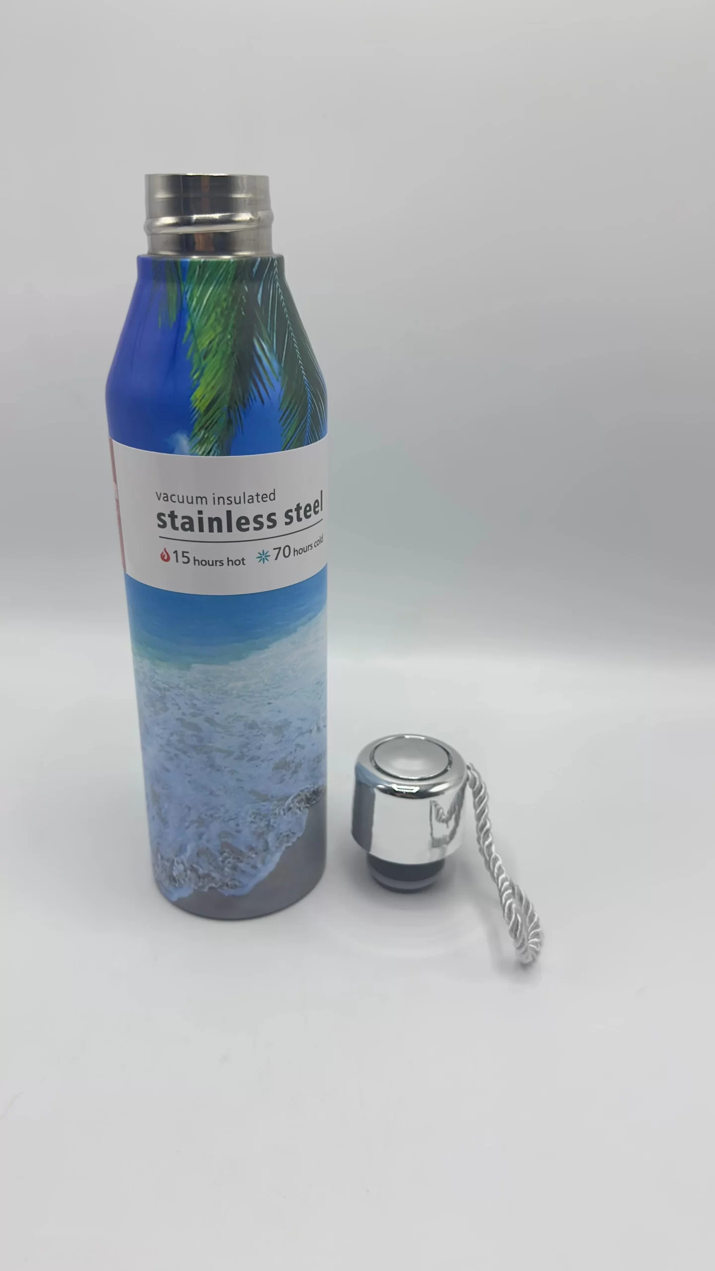 Beach Printed Stainless Steel Water Bottle - Image 2