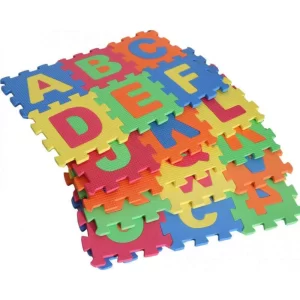 Alphabet Puzzle Foaming Playing Mat For Kids - Interlocking Foaming Floor Blocks Tiles Set Of 36 PCS