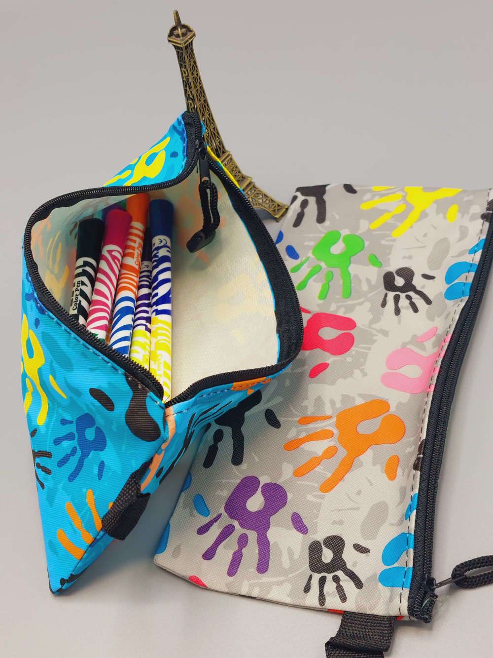 Printed Zipped Pencil Case Stationery Pouch For Boys and Girls