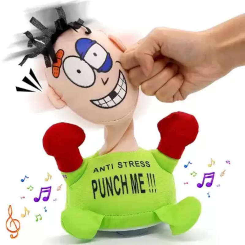 Electronic Punch Me Anti-Stress Stuffed Figure Doll Relieve Soft Plush Toys Punching And Screaming Sound Stuffed Toys