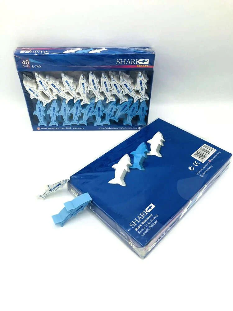 Shark Pencil Erasers Pack Of 40 Shark Shaped Erasers for kids - Image 2