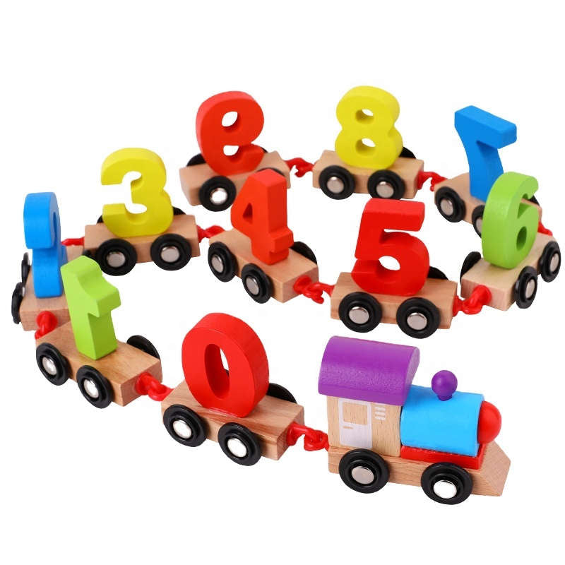 Magnetic Digital Train Toy For Kids Wooden Number Cars Fun Learning Magnetic Train For Toddlers