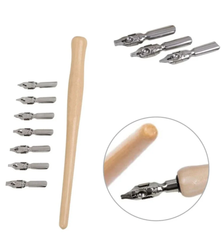 Calligraphy Writing Holder and Nib Set – 7 Pieces - Image 2