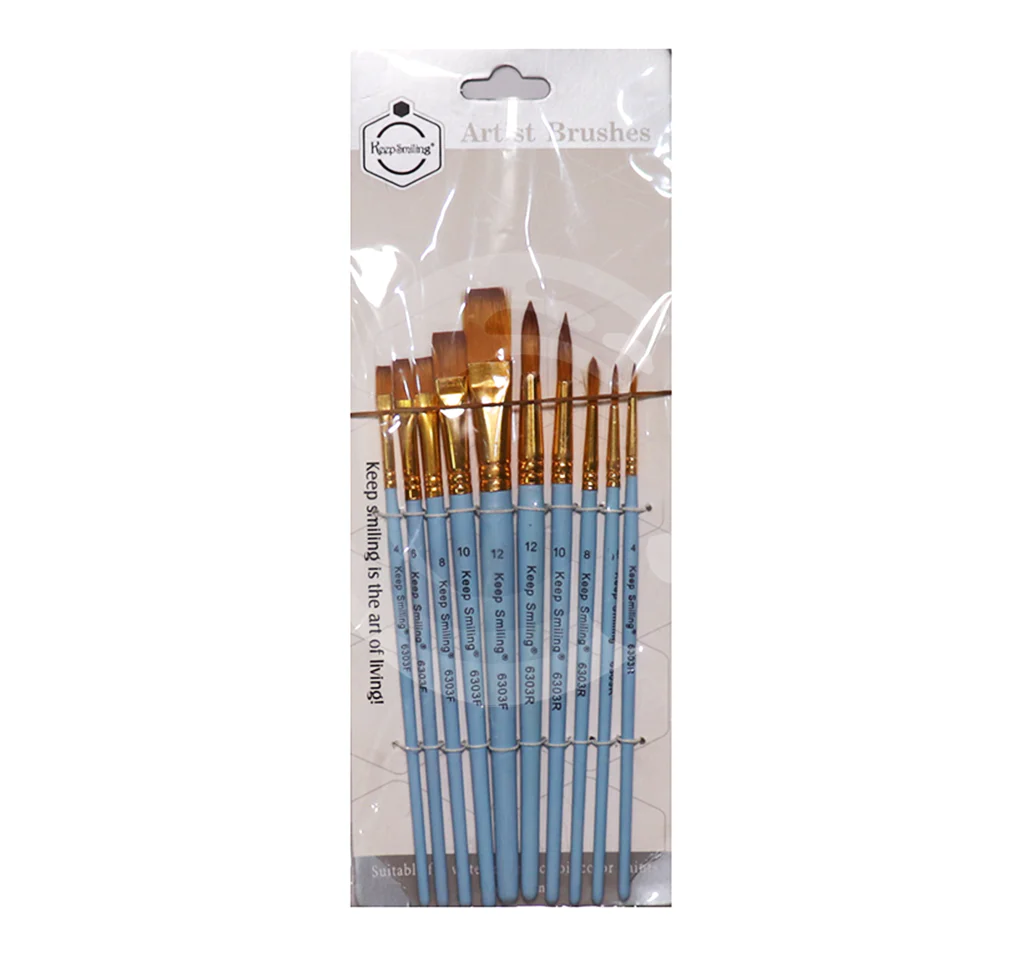 Keep Smiling Paint Brush set Multi shape 10Pcs