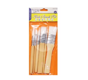 Keep Smiling Paint Brush set Multi shapes wooden 6Pcs
