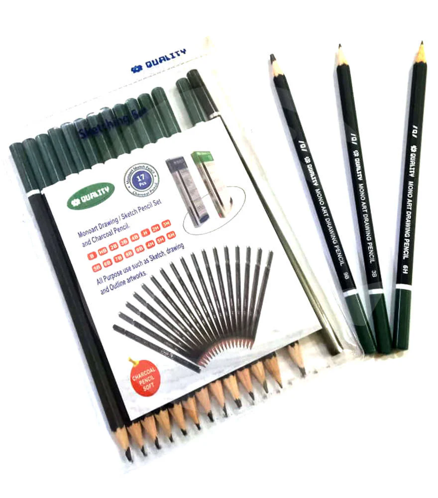 Quality mono art drawing pencil/Graded pencil/sketch Pencil/Charcoal Pencil 12 and 17Pc
