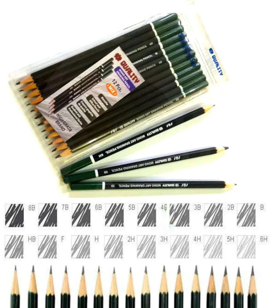 Quality mono art drawing pencil/Graded pencil/sketch Pencil/Charcoal Pencil 12 and 17Pc - Image 2