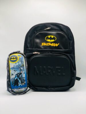 Batman 2-in-1 School Set – Superhero Backpack & Matching Pouch Combo for Boys