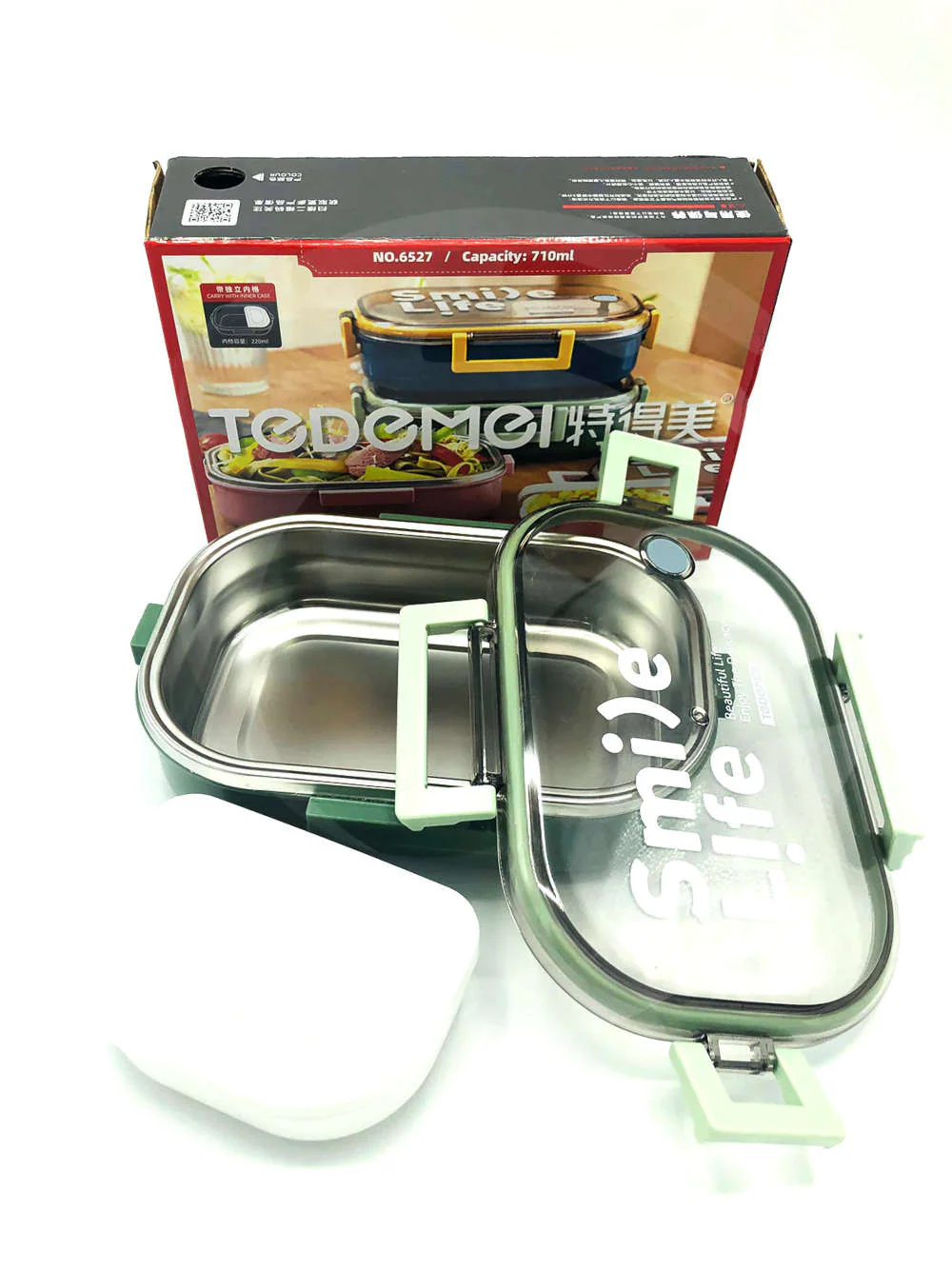 High Quality Stainless Steel Lunch Box Hot Cold Resistance Rectangle Shape 710ML - Image 3