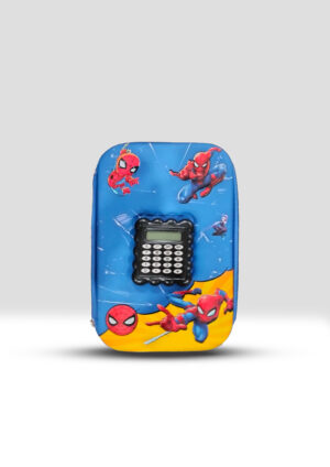 Spider-Man 3D Pencil Case with Calculator – Embossed Fiber Kids Pouch