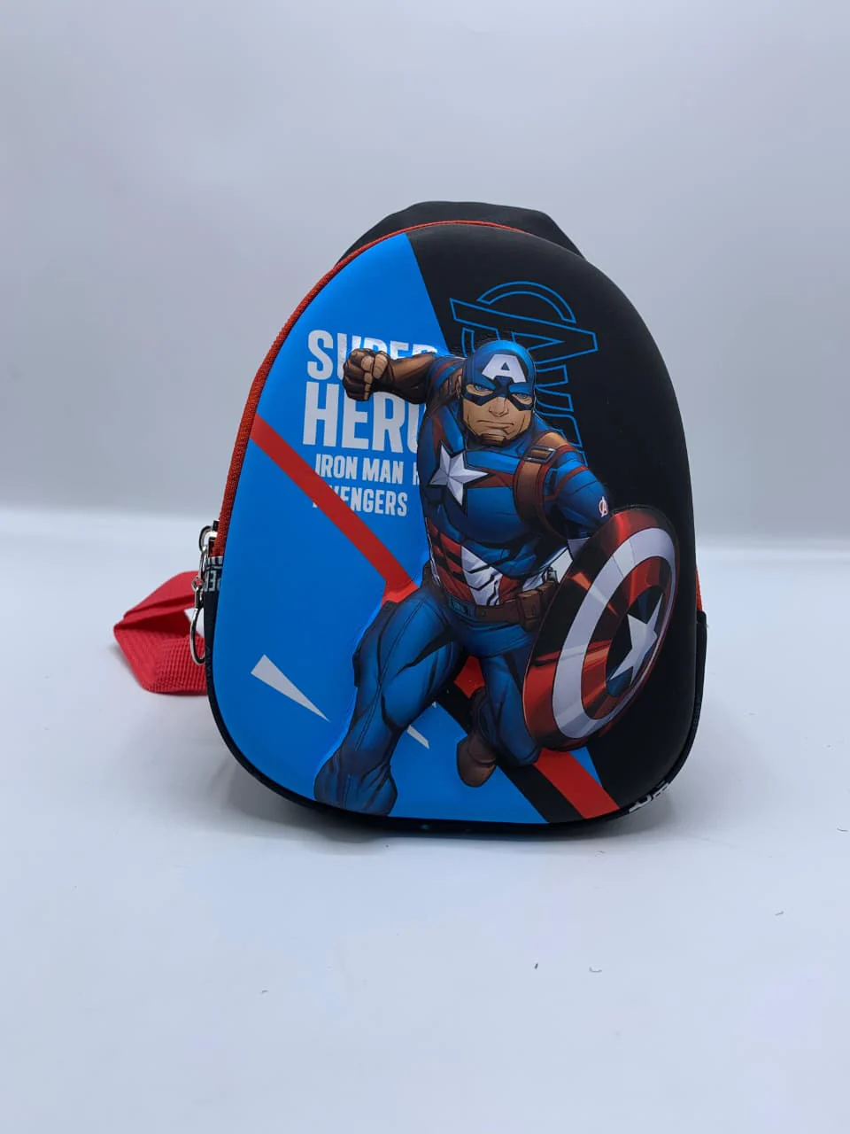 Captain America Superhero Avengers Kids School Backpack with Red Stra